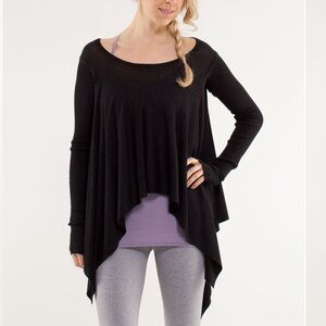 Lululemon Enlightened Silk Blend Long Sleeve Size 8 Black